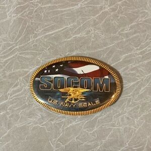 PS2 SOCOM US Navy Seals Button Pin Badge 2002 Rare METAL Oval